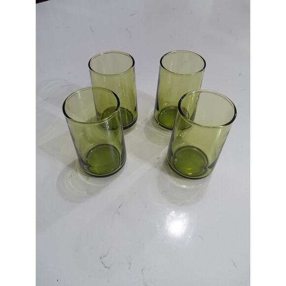 Vintage avocado green (mini)glass set of 4 - Picture 1 of 4